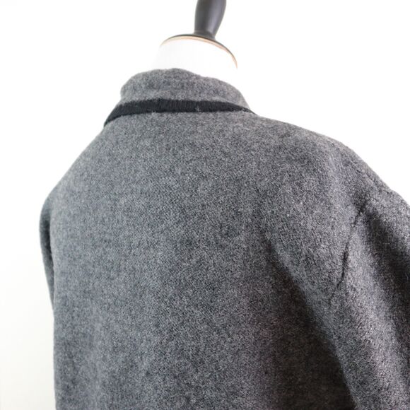 Vintage Herman Geist Size M Boiled Wool Jacket Gray Black - Picture 6 of 11